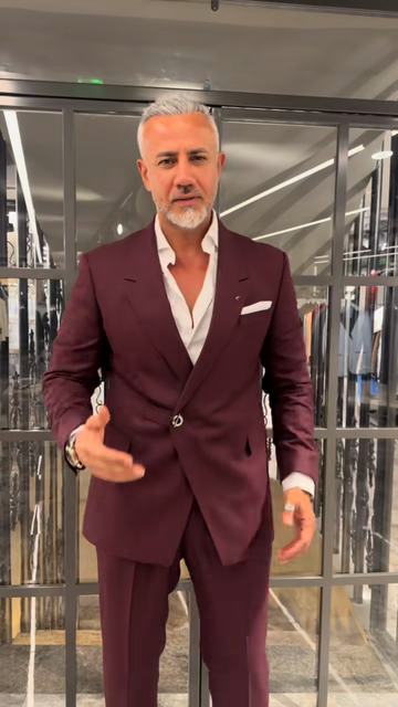 Burgundy Double - Breasted Suit