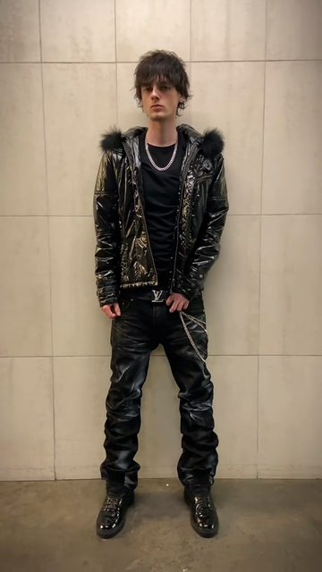 Black Glossy Leather Jacket