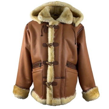 Steve hart Tan Brown Shearling duffle coat
