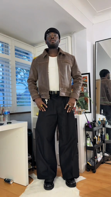 Brown Shearling Leather Jacket