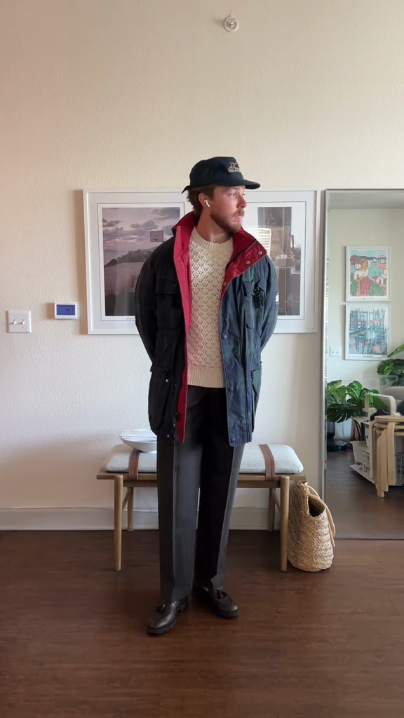 Two - Tone Lined Parka Coat
