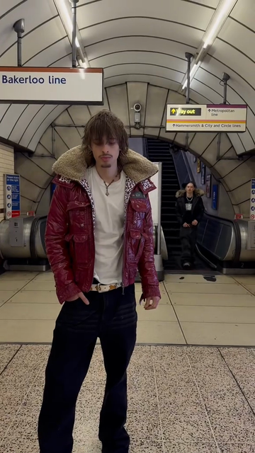 Burgundy Shearling - Collared Jacket with Leopard Lining