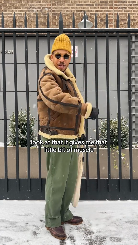 Brown Shearling - Lined Aviator Jacket