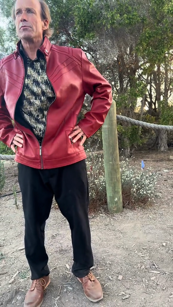 Red Faux Leather Moto Jacket