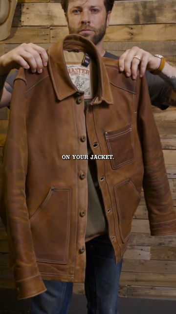 Brown Leather Button - Up Jacket