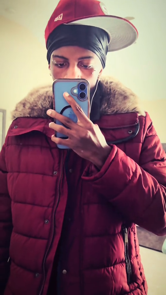 Burgundy Puffer Jacket with Faux Fur Collar