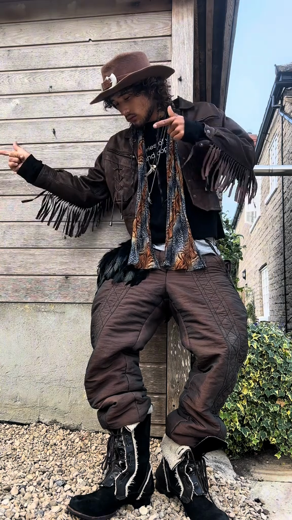 Brown Fringed Western Leather Jacket
