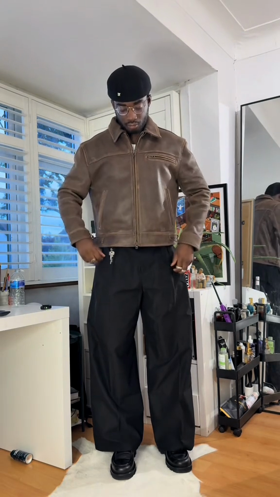 Brown Shearling Leather Jacket