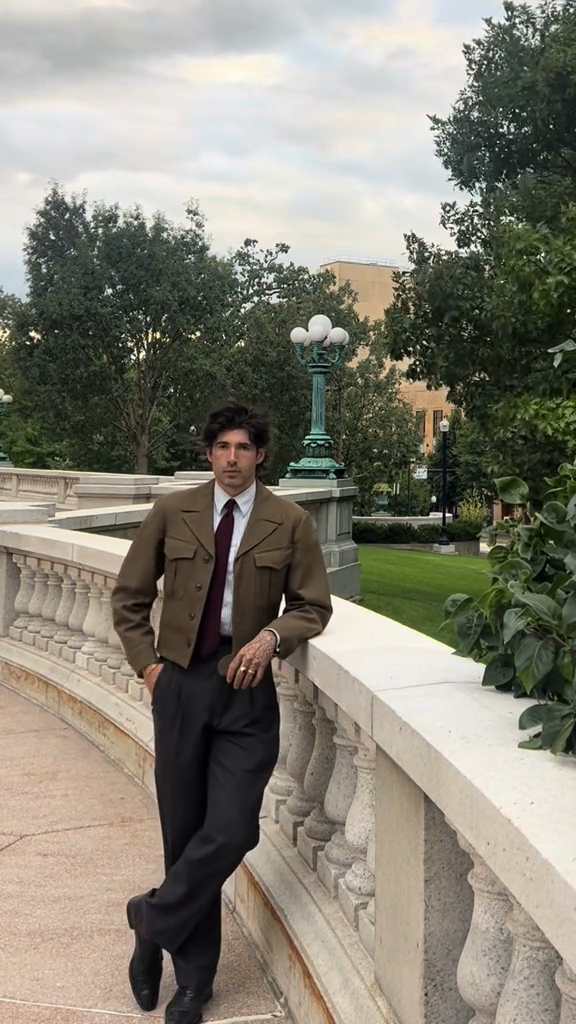 Vintage - Style Brown Wool Blazer