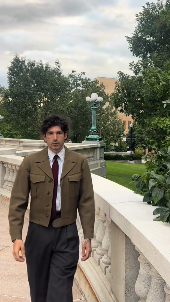 Vintage - Style Brown Wool Blazer