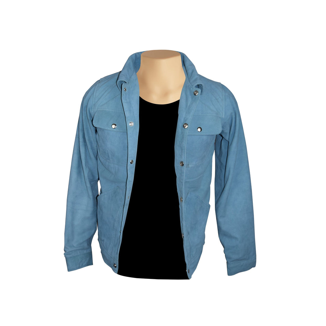 Sky blue suede shirt
