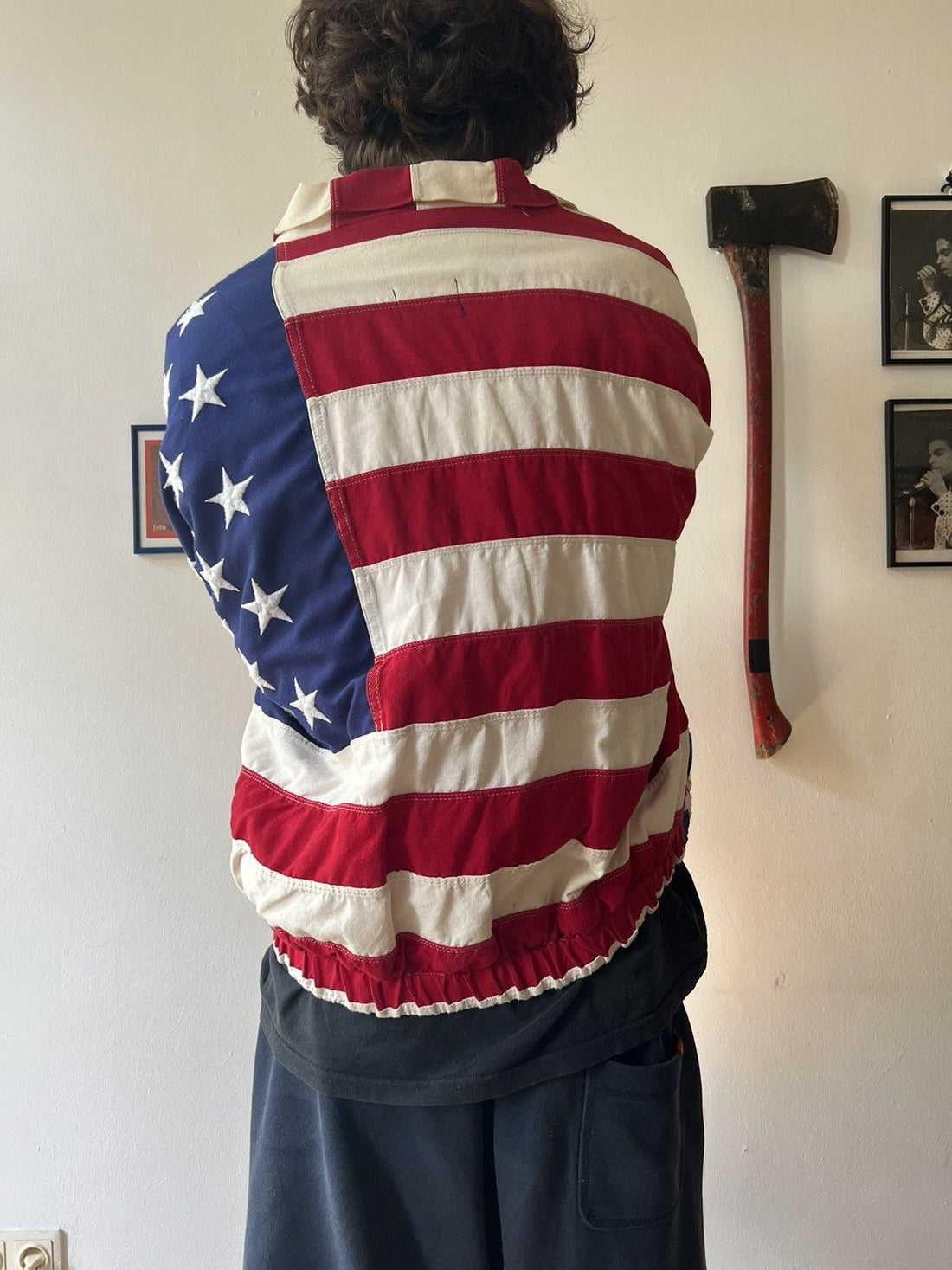 American Flag Print Jacket Outfit