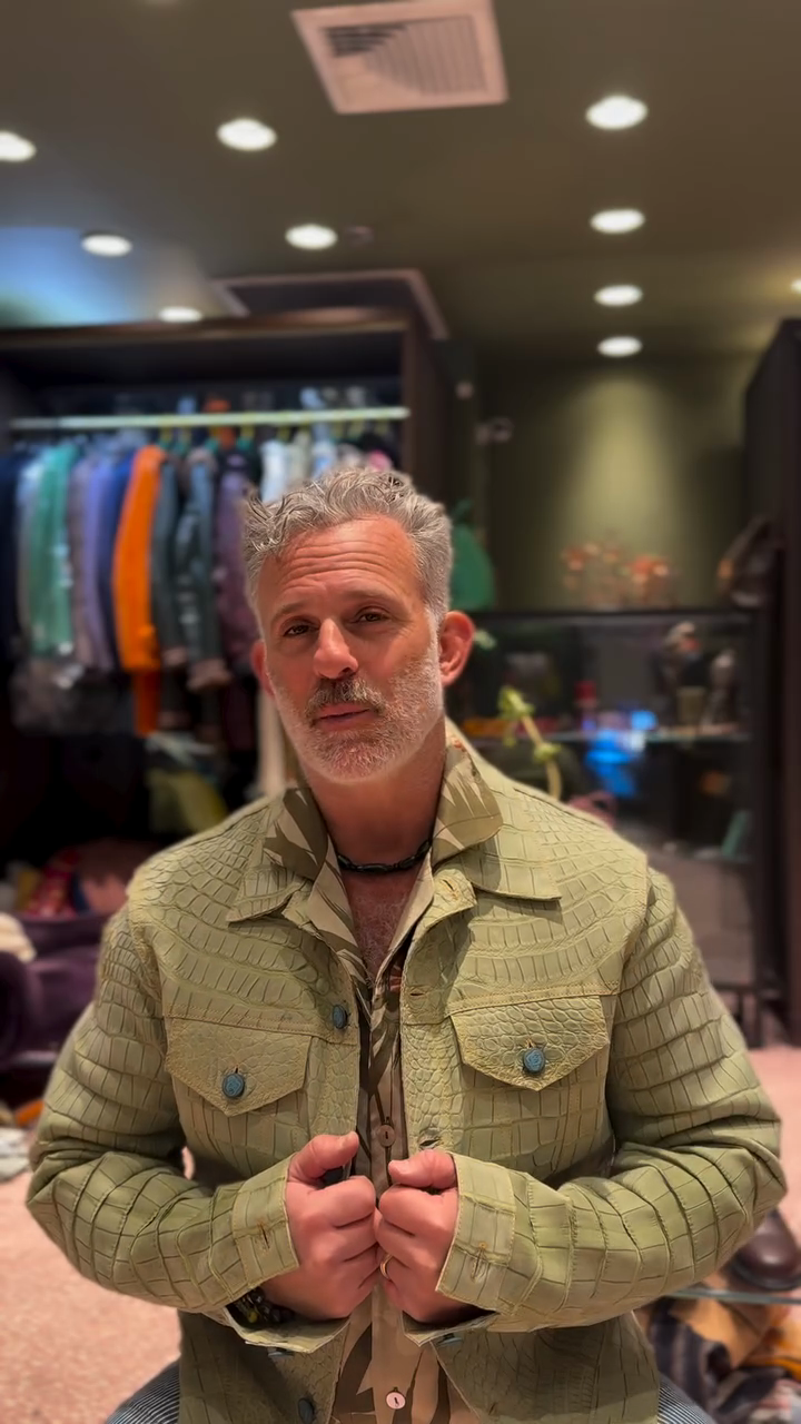 Light Green Crocodile - Patterned Jacket
