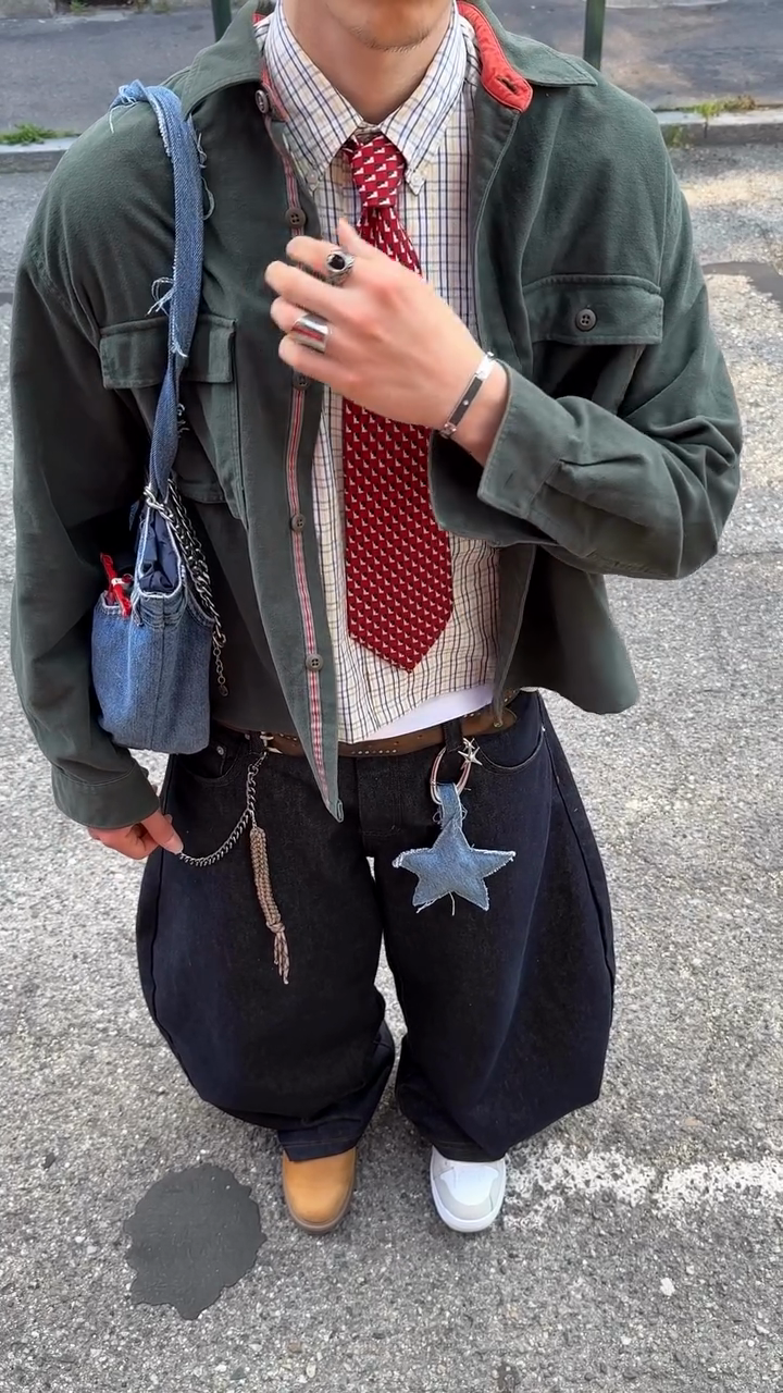 Olive Green Utility Jacket with Stylish Layering