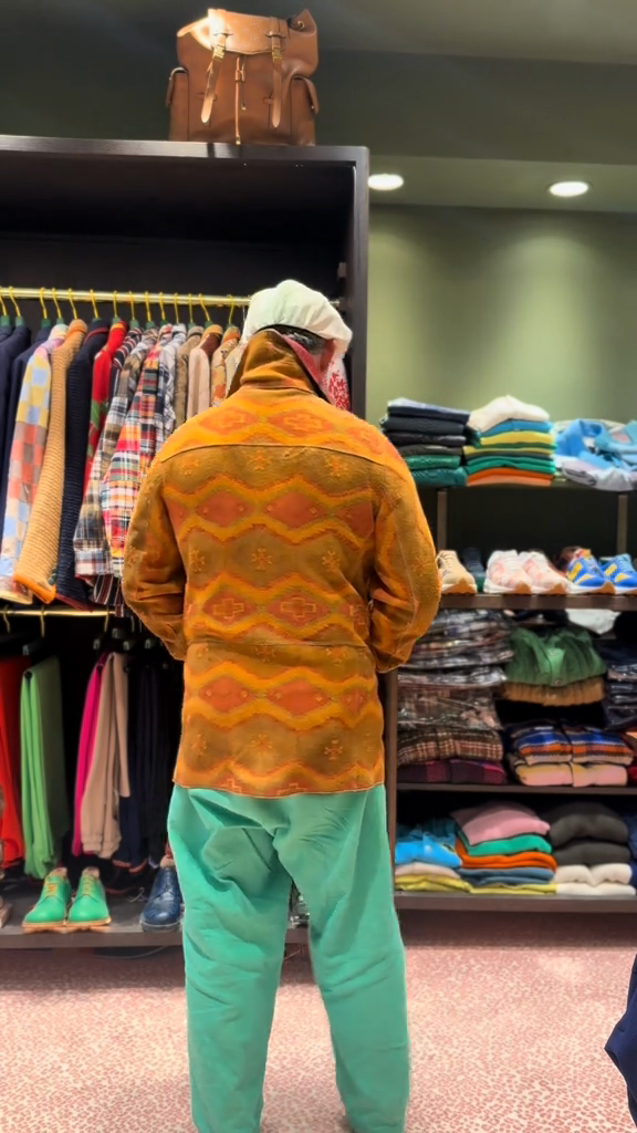 Colorful Wave - Patterned Double - Breasted Jacket
