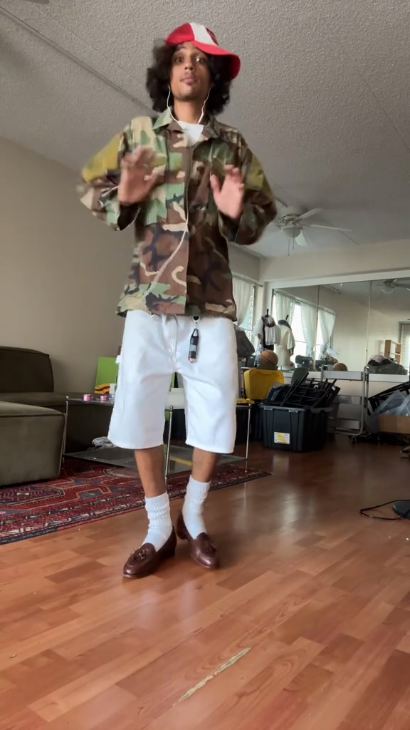 Camouflage Print Button - Up Shirt