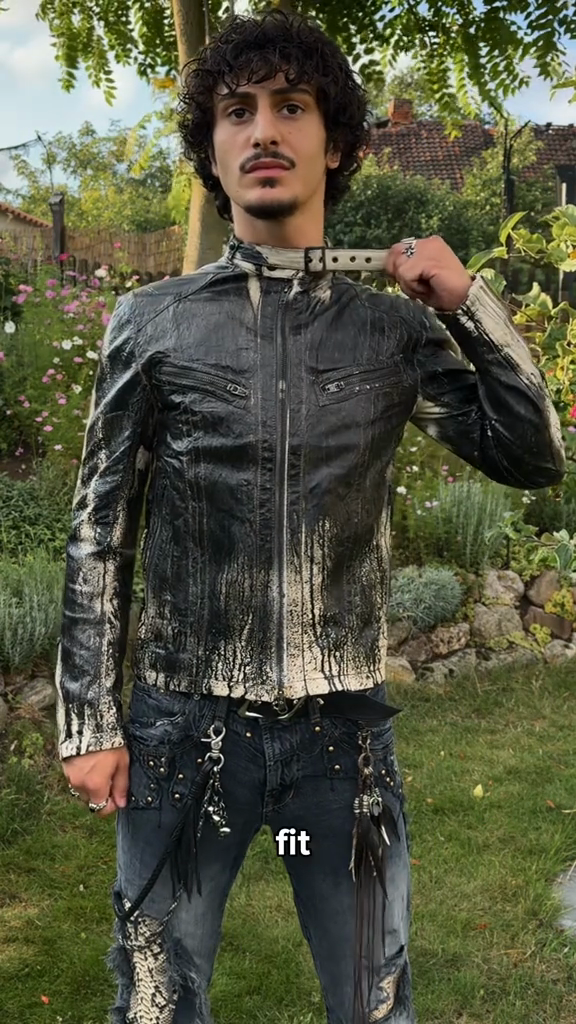 Black Distressed Moto Leather Jacket