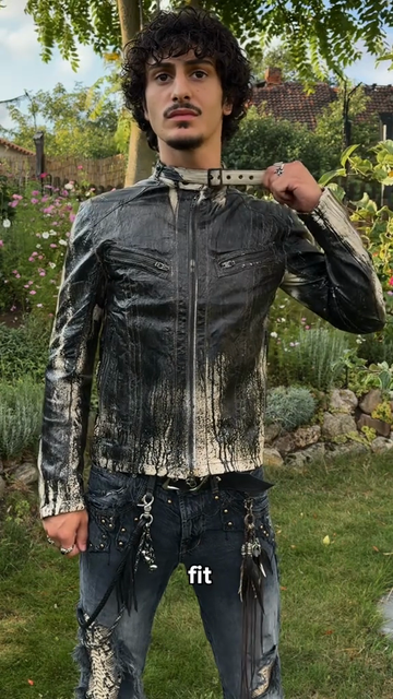 Black Distressed Moto Leather Jacket