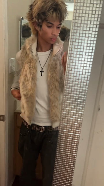 Beige Faux Fur Vest
