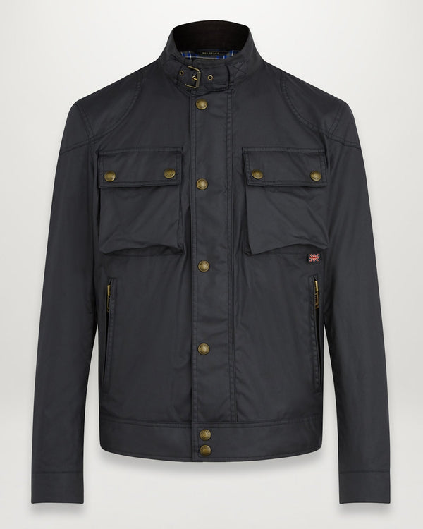 Classic Dark Blue Button - Up Utility Jacket