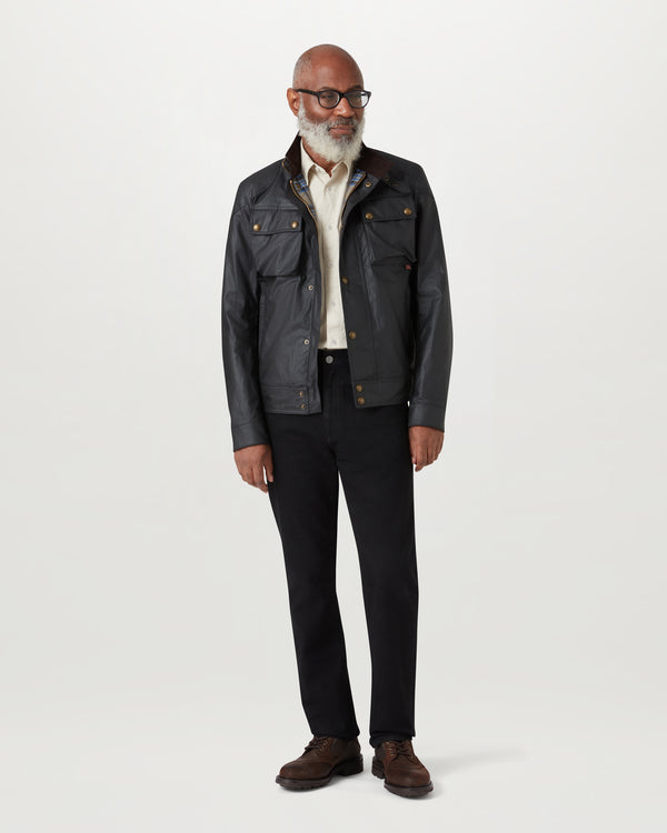 Classic Dark Blue Button - Up Utility Jacket