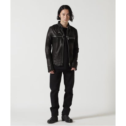 Black Asymmetric Zip Leather Jacket