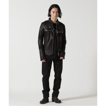 Black Asymmetric Zip Leather Jacket