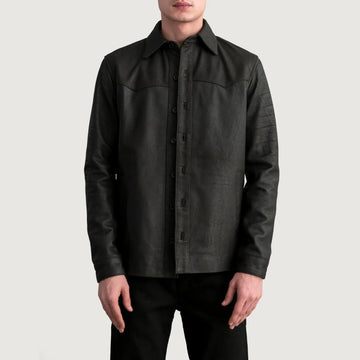 Bronco Tumbled Brown Leather Shirt