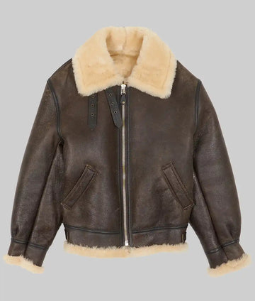 Gerald Men’s Brown B-3 Leather Bomber Jacket