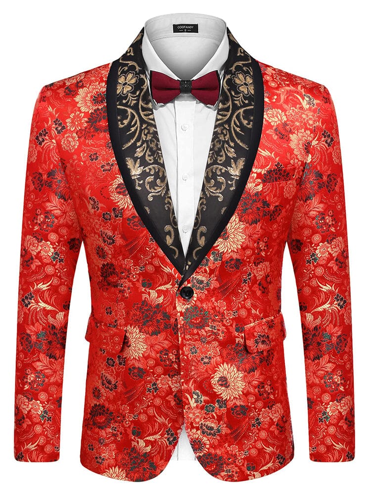 Luxury Floral Tuxedo Embroidered Blazer (US Only)