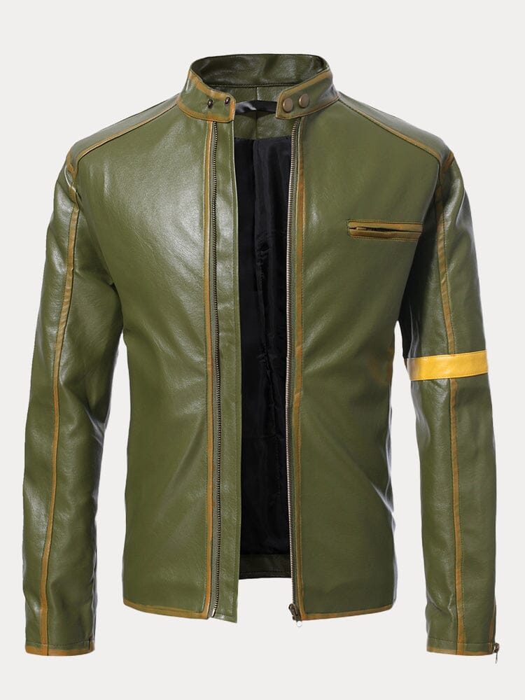 Stand Collar Punk Leather Jacket