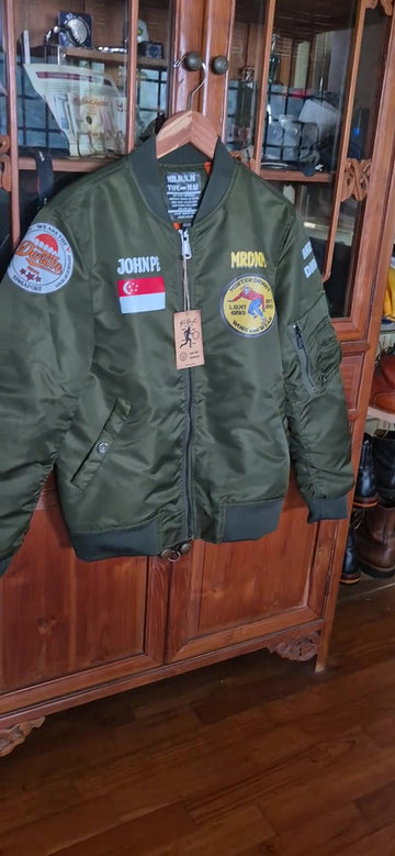 Embellished Olive Green Bomber Jacket - A Blend of Style and Heritage