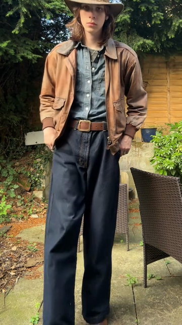 Vintage Brown Distressed Leather Jacket