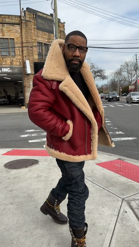 Burgundy Leather Shearling - Lined Jacket