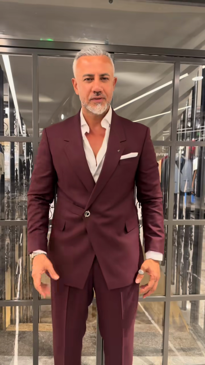 Burgundy Double - Breasted Suit