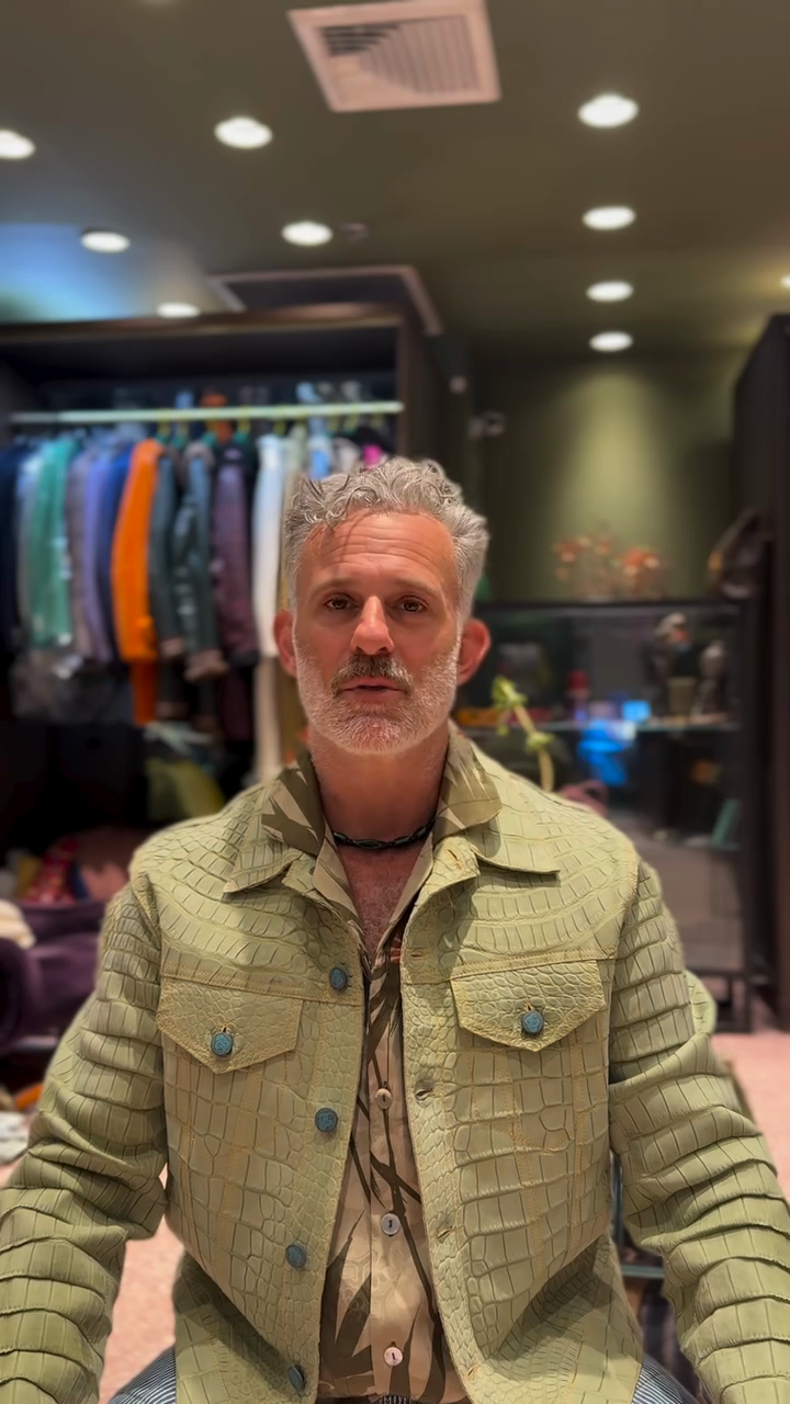 Light Green Crocodile - Patterned Jacket
